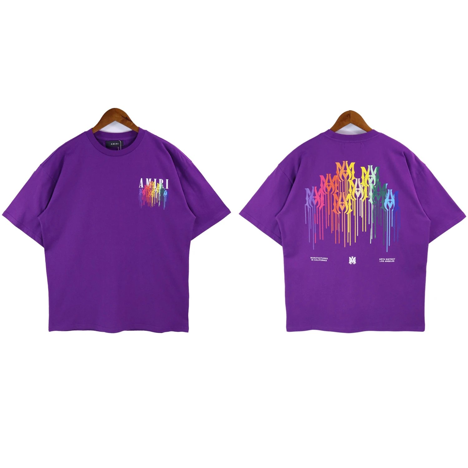 AMIRI T-Shirts Washed Graphic T-Shirt — 2155 purple