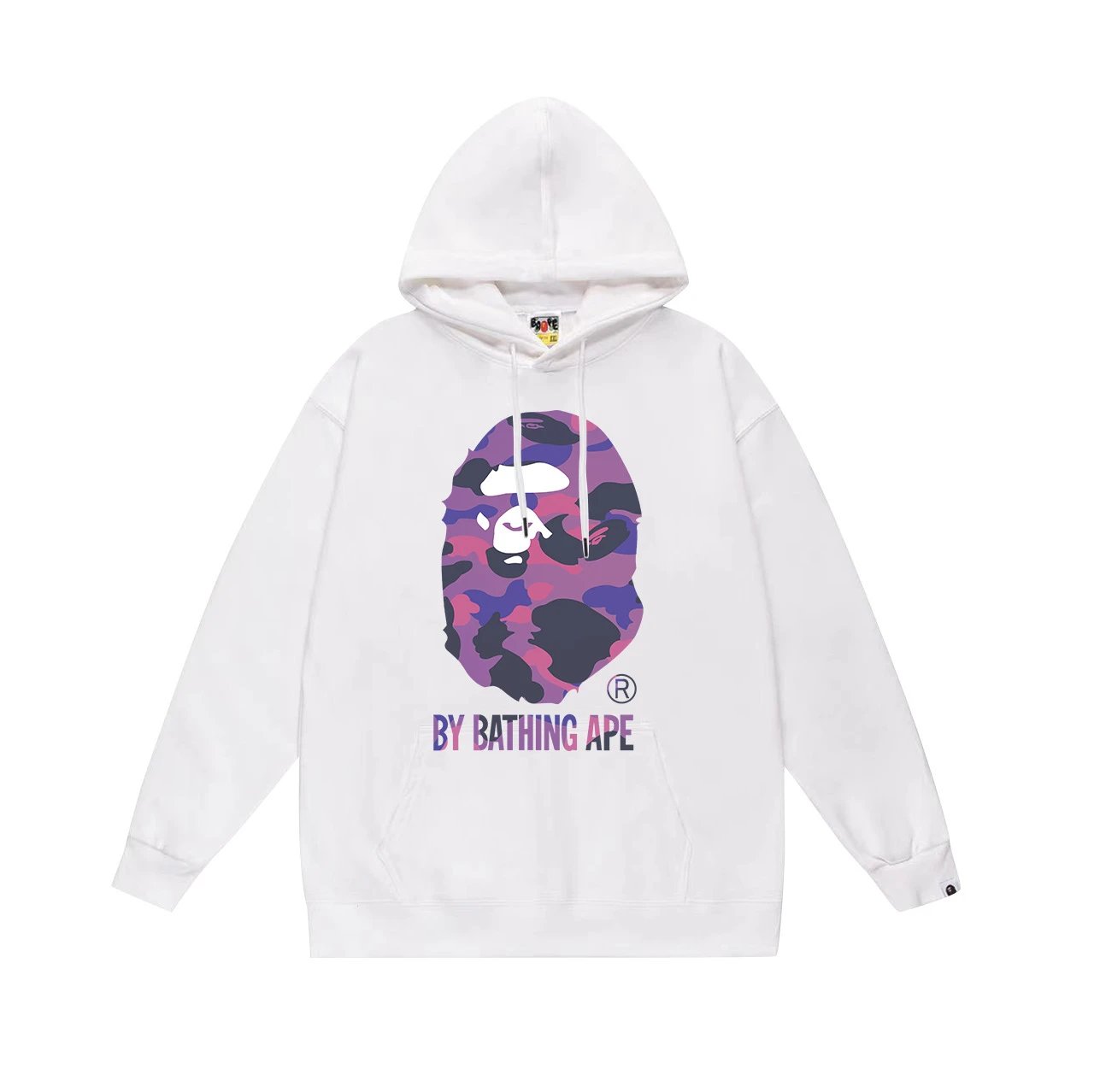 BAPE Hoodies & Sweatshirts Graphic Pullover Hoodie — 645 White Purple