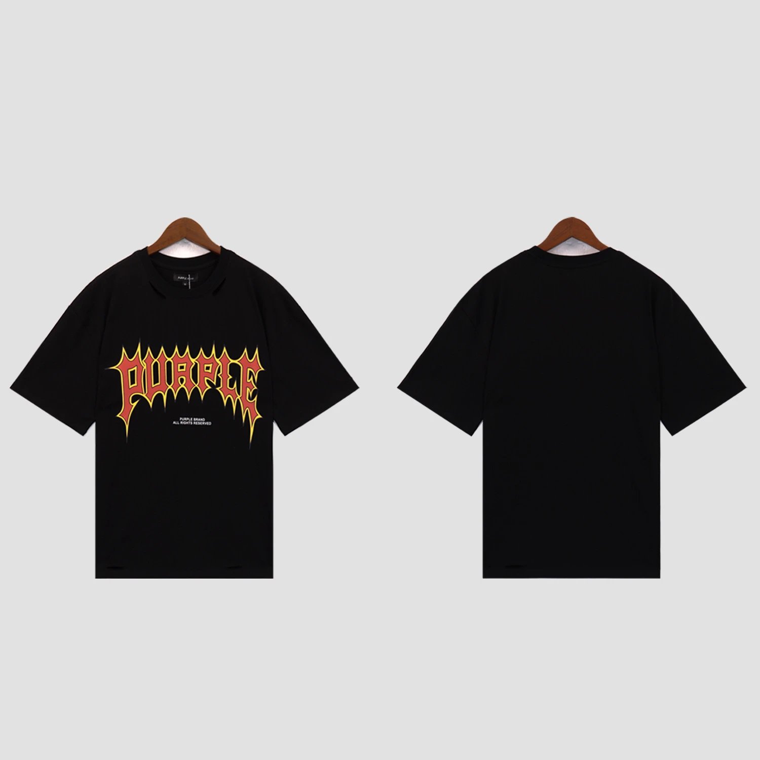 Purple Brand T-Shirts Graphic Print — 2398 black
