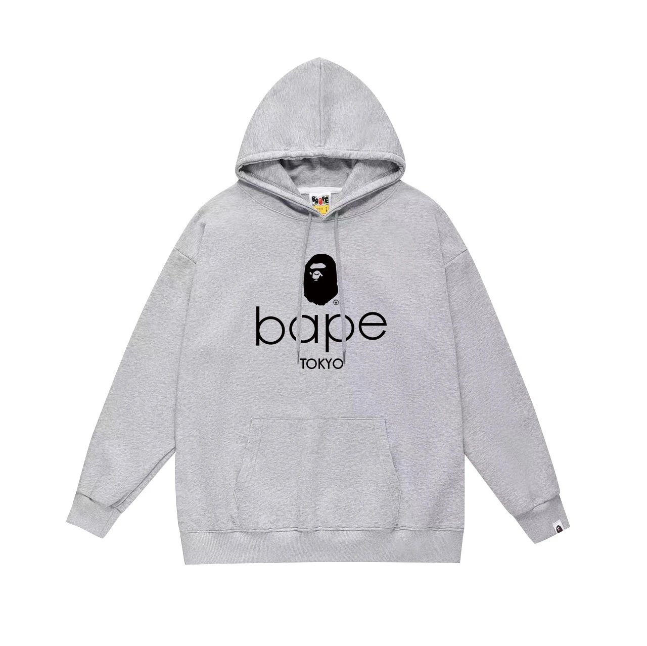 A Bathing Ape Hoodies & Sweatshirts Camo Head Graphic Pullover Hoodie — 667 gray