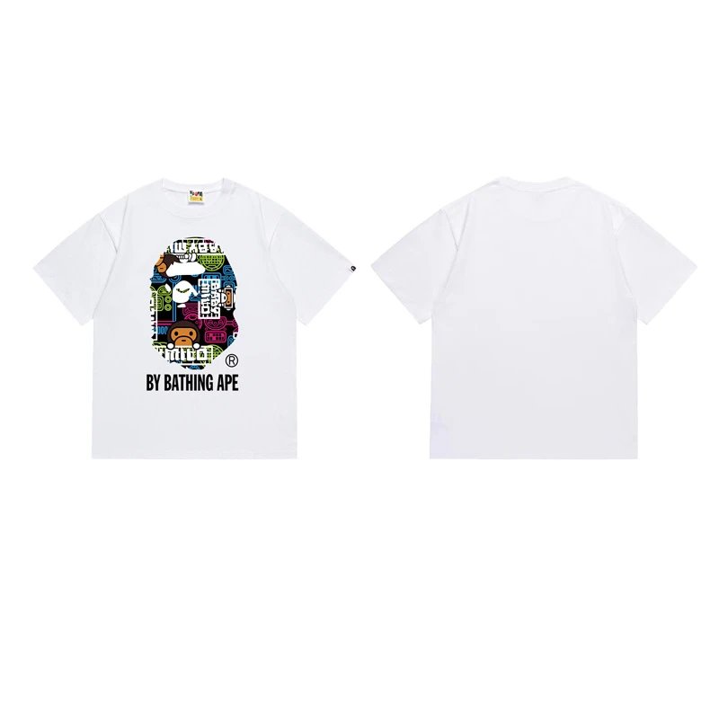 A Bathing Ape T-Shirts Head Graphic — 157 white