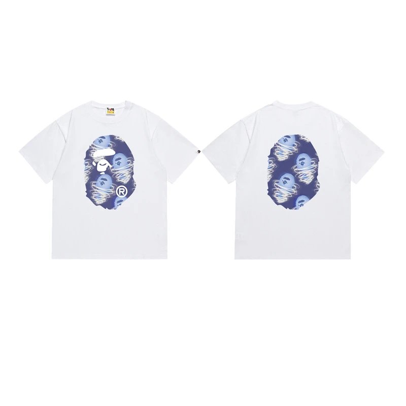 A Bathing Ape T-Shirts Head Graphic Print — 161 white