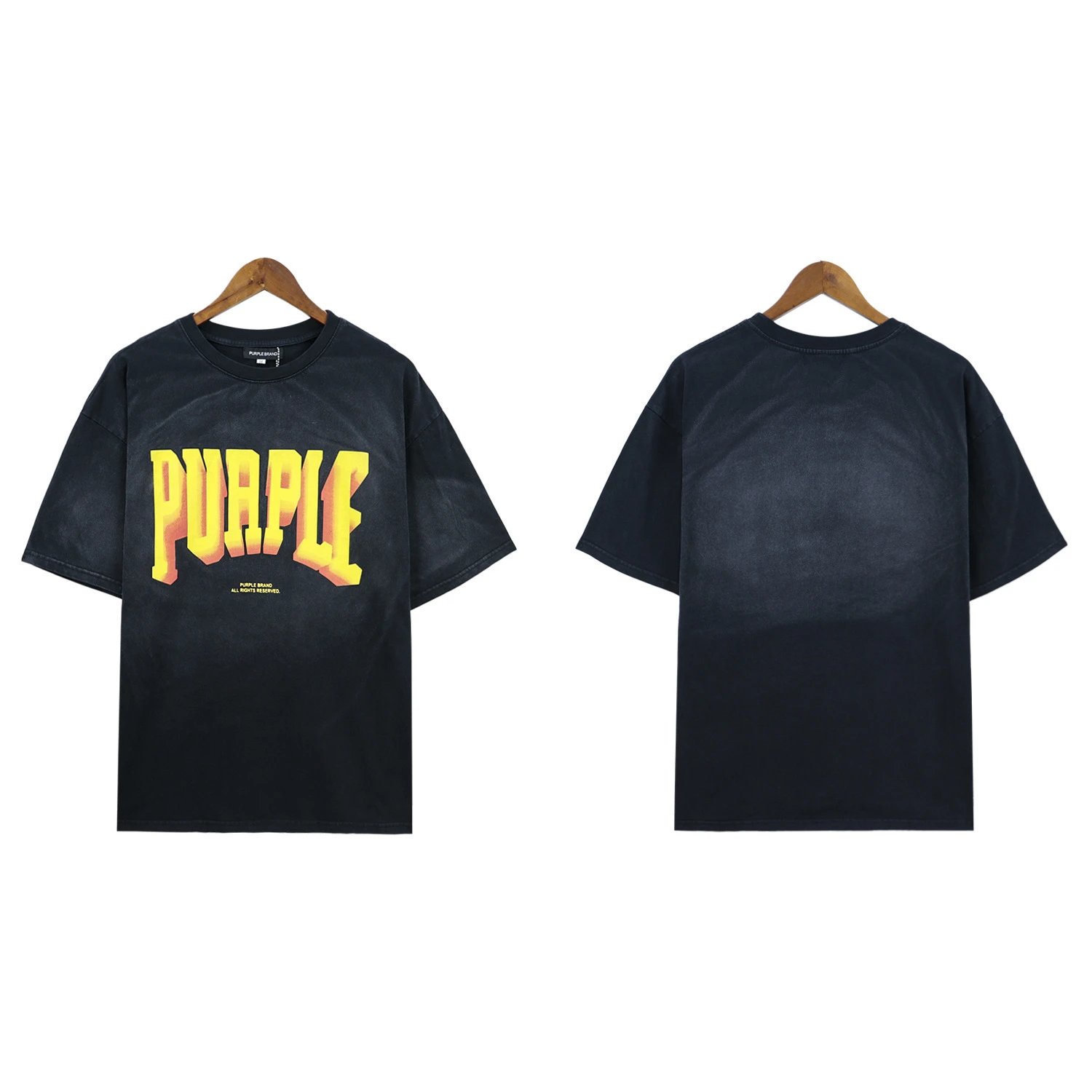 Purple Brand T-Shirts Graphic Print — 237 Washed black