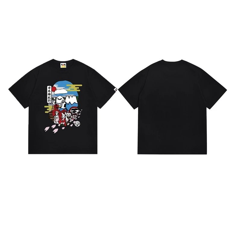 A Bathing Ape T-Shirts Head Graphic Print — 165 black