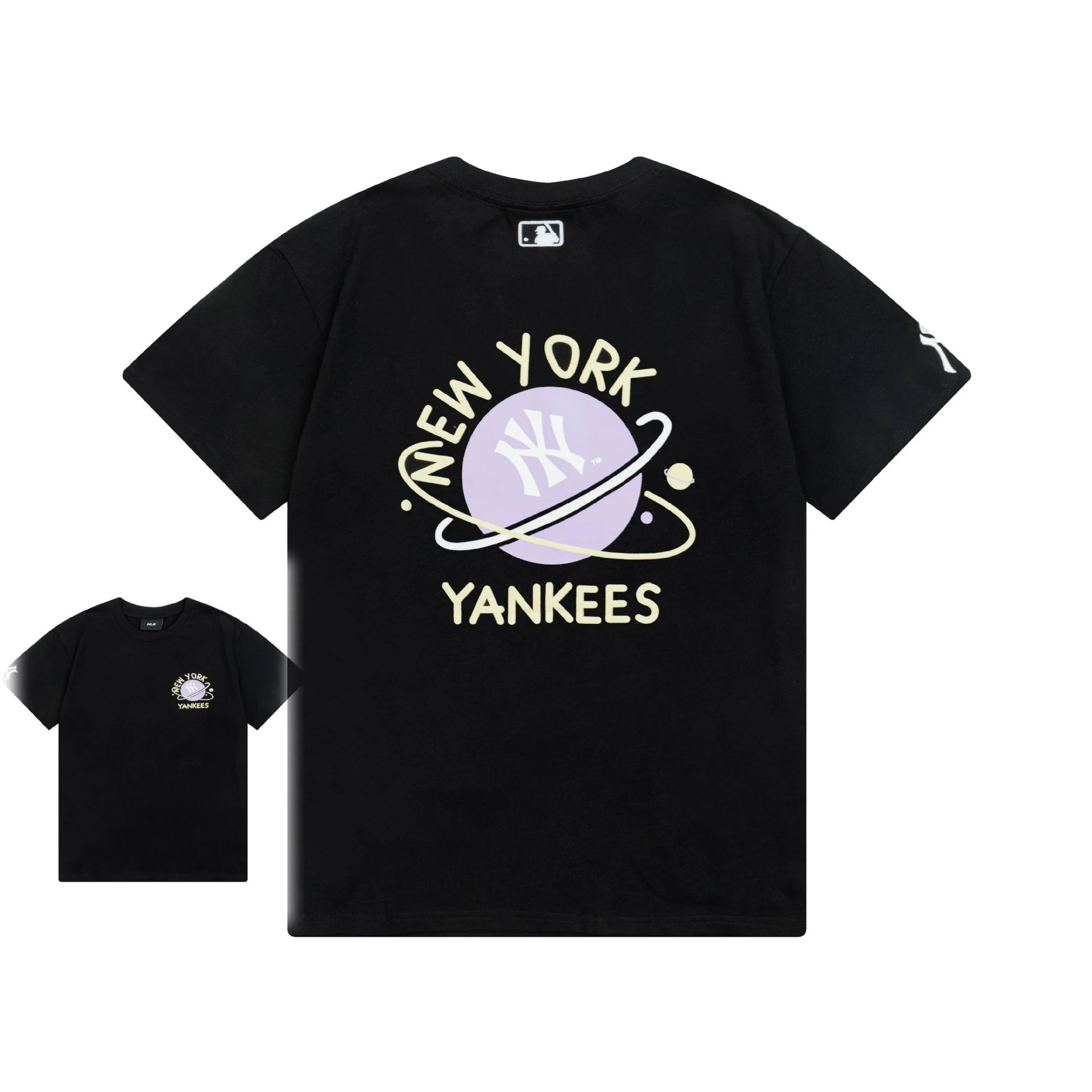 MLB T-Shirts New York Yankees Logo — 906 Black (front and back prints)