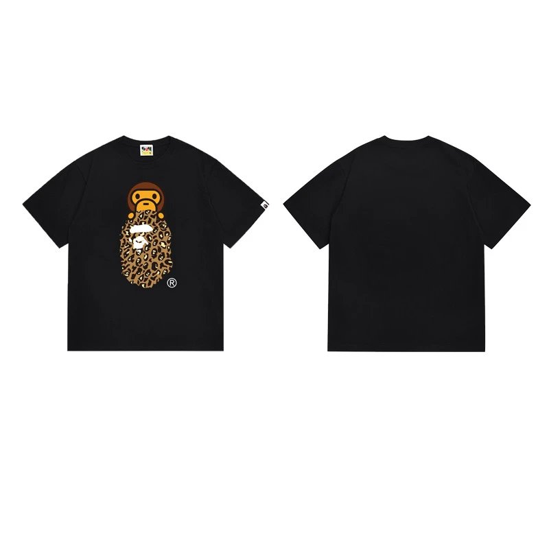 A Bathing Ape T-Shirts Head Graphic Print — 167 black and yellow