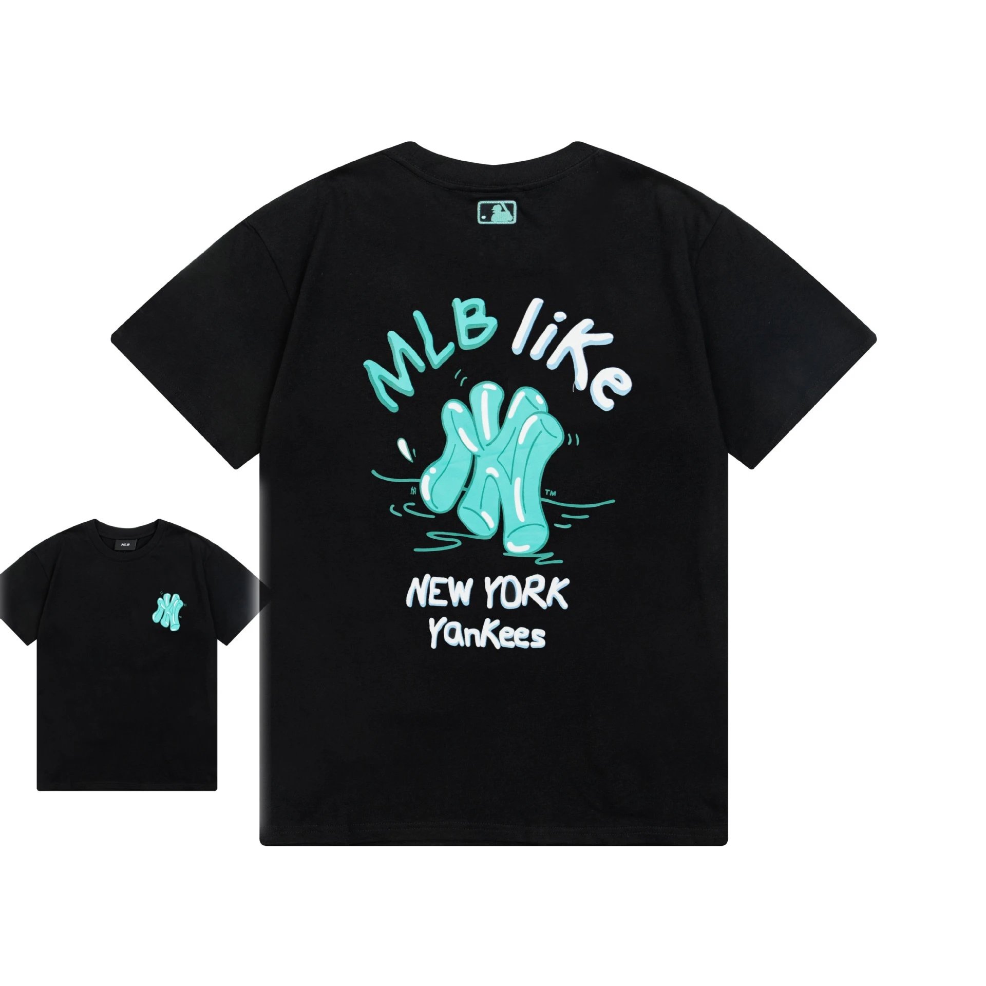 MLB T-Shirts New York Yankees Logo — 907 Black (front and back prints)