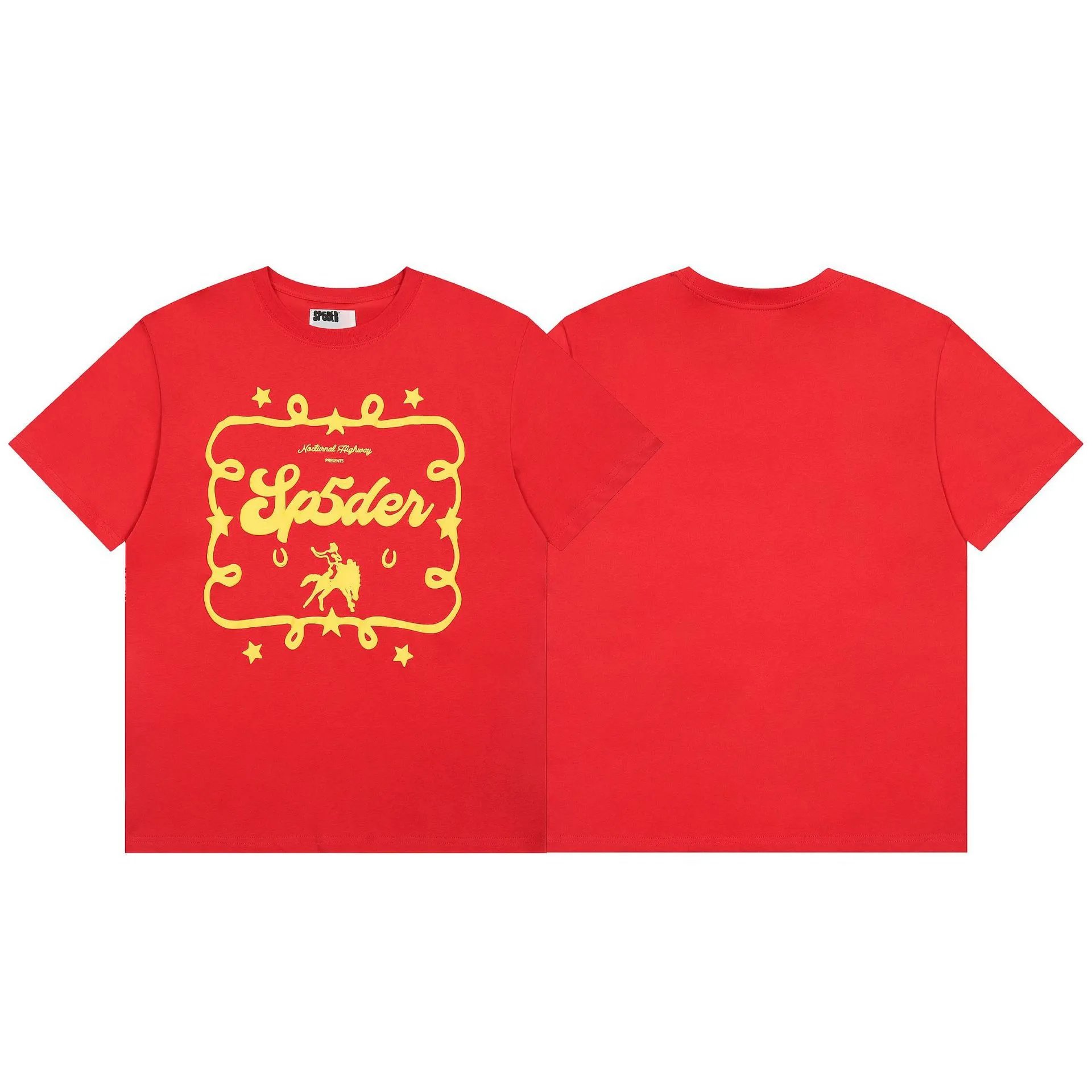 Sp5der T-Shirts Graphic Print — S742 red