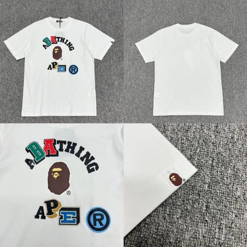 A Bathing Ape T-Shirts Head Graphic T-Shirt — White 322