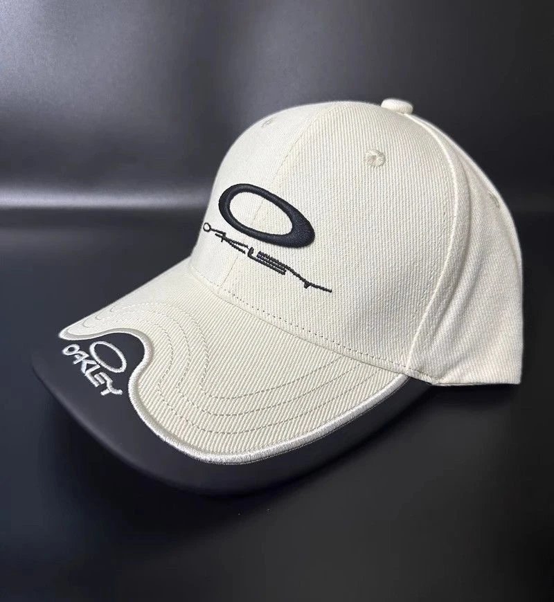Oakley Hats Baseball Cap with Embroidered Ellipse Logo — Millennium White