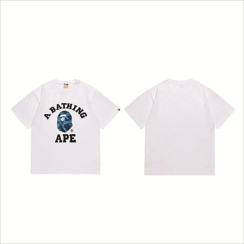 BAPE T-Shirts Hot Wheels Graphic Short-Sleeve T-Shirt — 251 White and blue