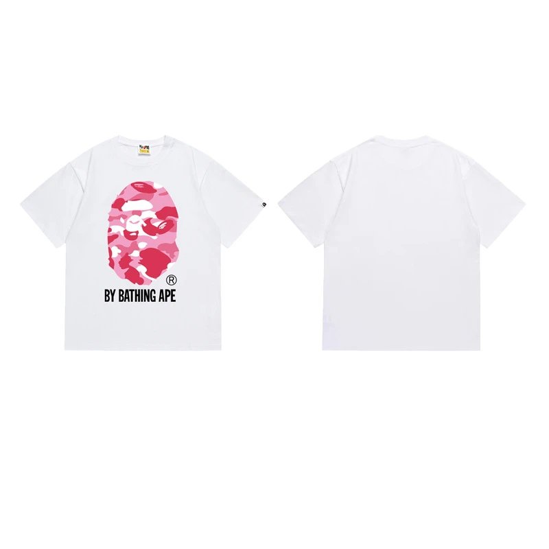A Bathing Ape T-Shirts Head Graphic — 155 white powder