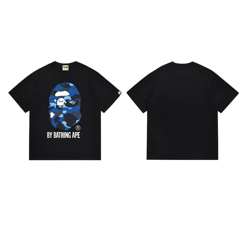 A Bathing Ape T-Shirts Head Graphic — 155 black and blue