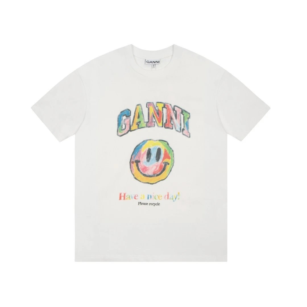 GANNI T-Shirts Graphic Print Short-Sleeve T-Shirt — 13