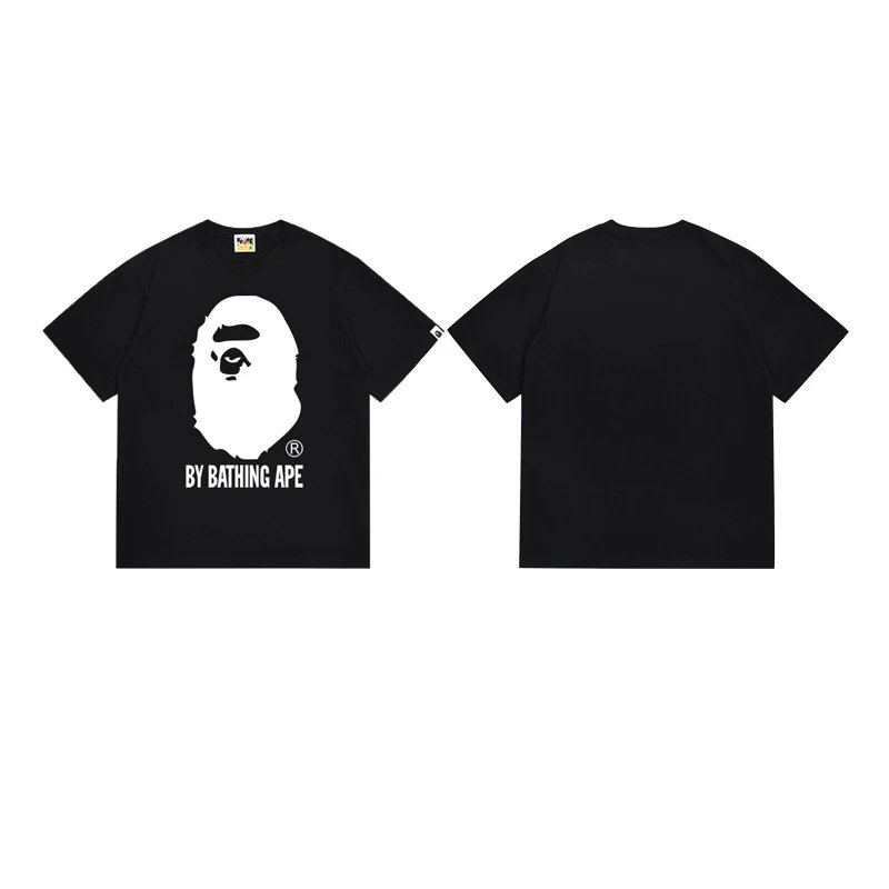 A Bathing Ape T-Shirts Head Graphic Print — 164 black