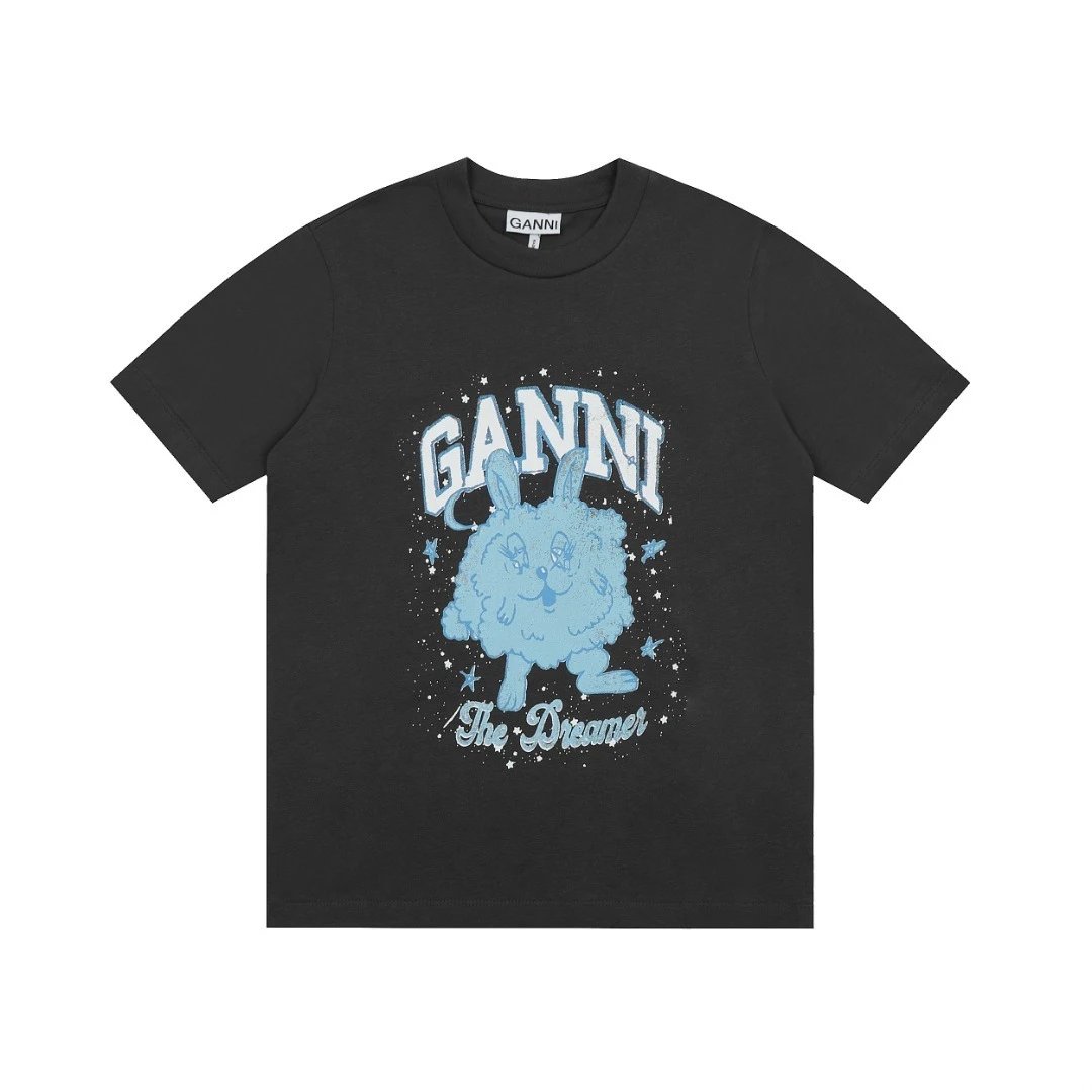 GANNI T-Shirts Graphic Print Short-Sleeve T-Shirt — 9