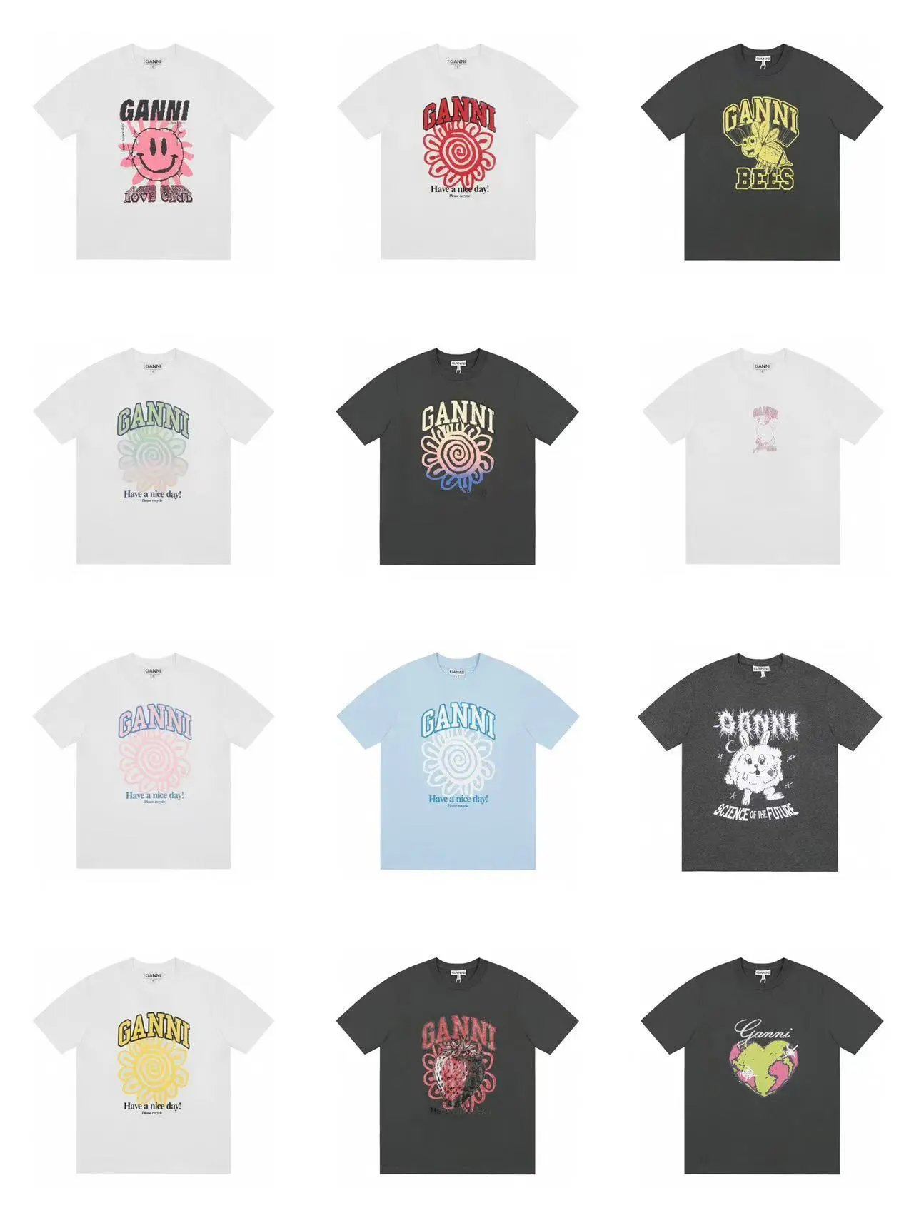 GANNI T-Shirts Graphic Print Short-Sleeve T-Shirt image 3