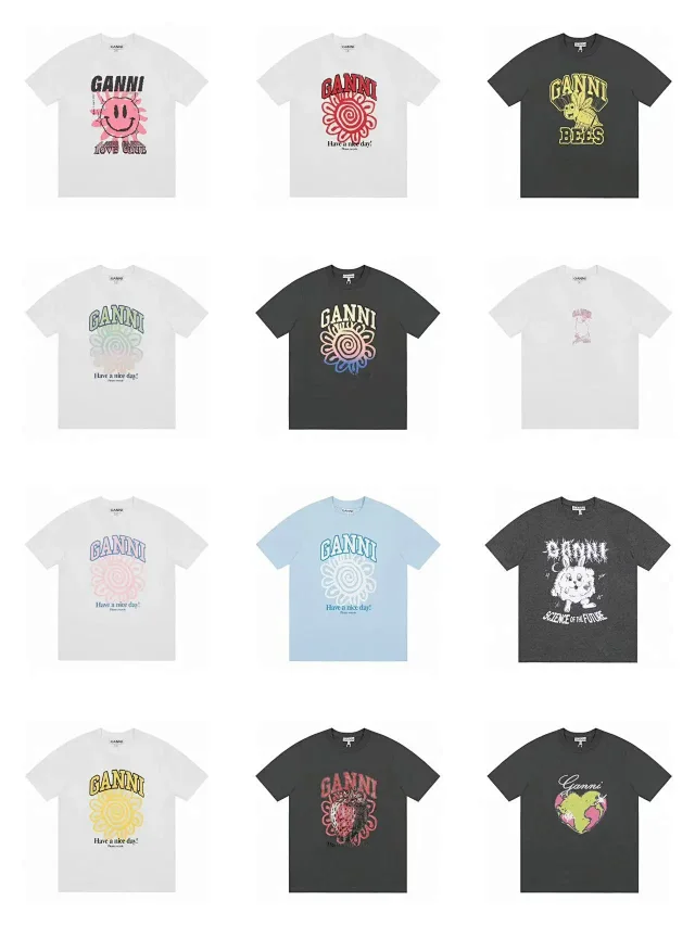 GANNI T-Shirts Graphic Print Short-Sleeve T-Shirt product detail image 4