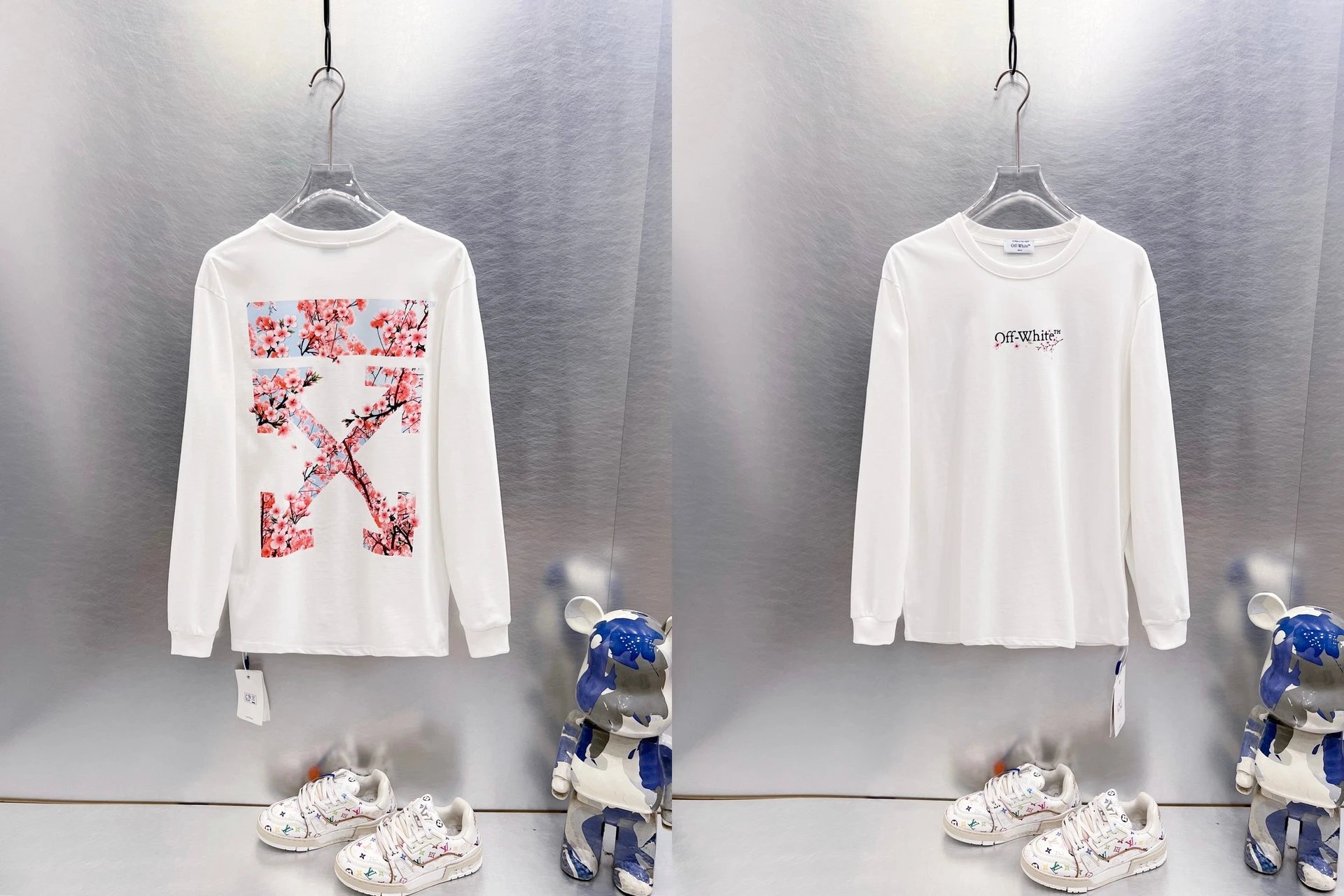 Off-White T-Shirts Long-Sleeve Graphic Arrow T-Shirt — 9635 white