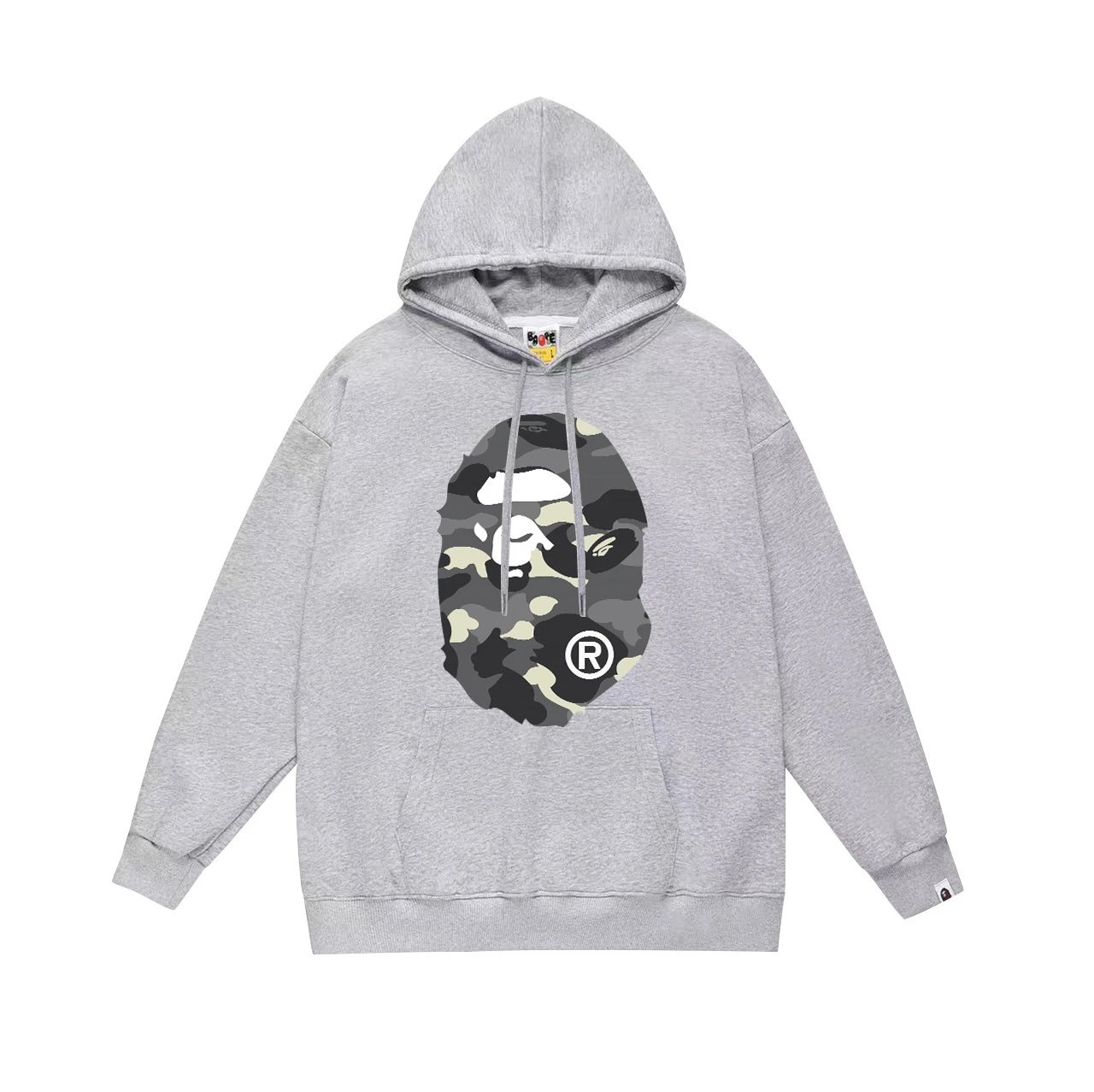 BAPE Hoodies & Sweatshirts Graphic Pullover Hoodie — 646 gray