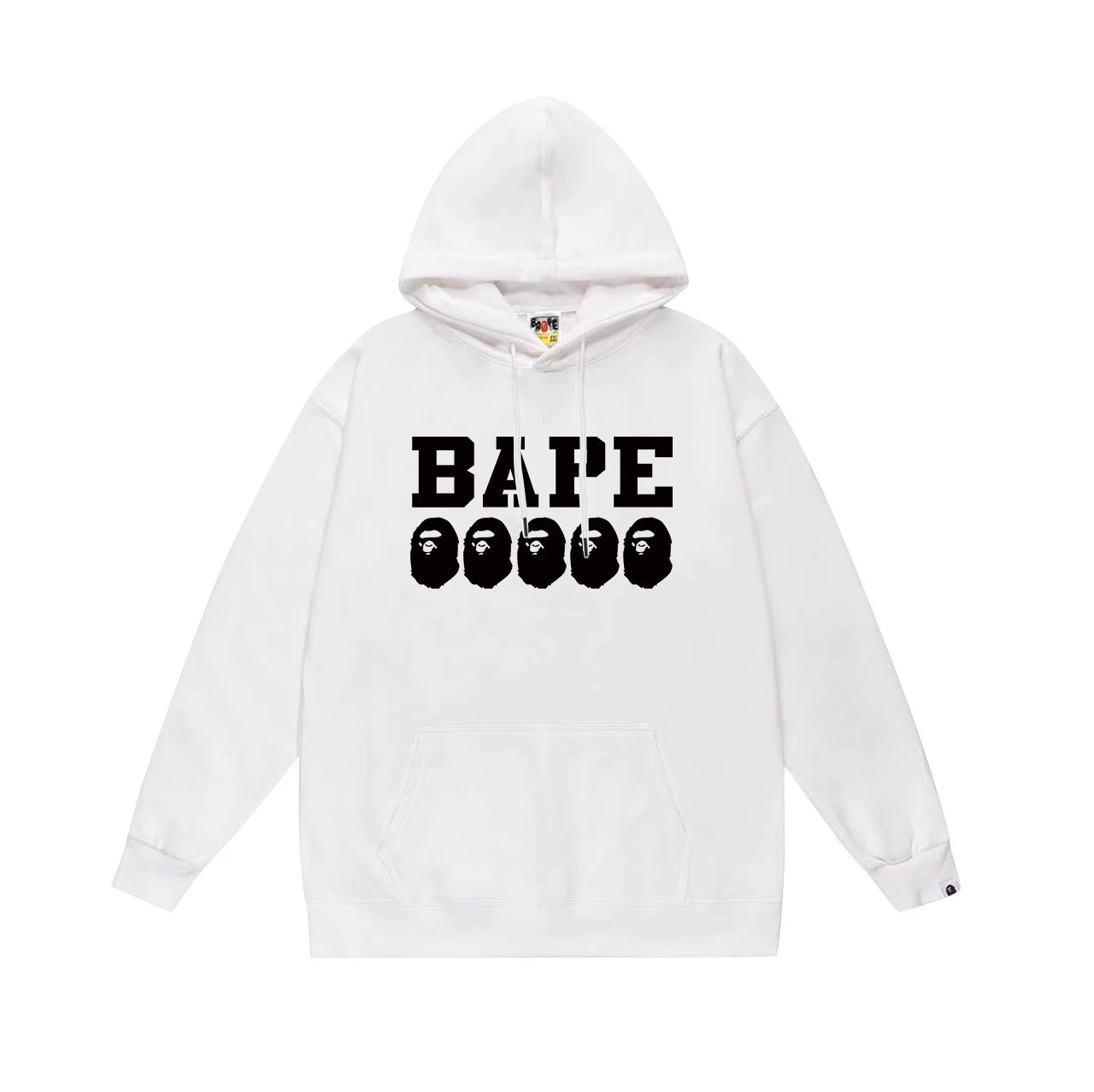 A Bathing Ape Hoodies & Sweatshirts Camo Head Graphic Pullover Hoodie — 649 white
