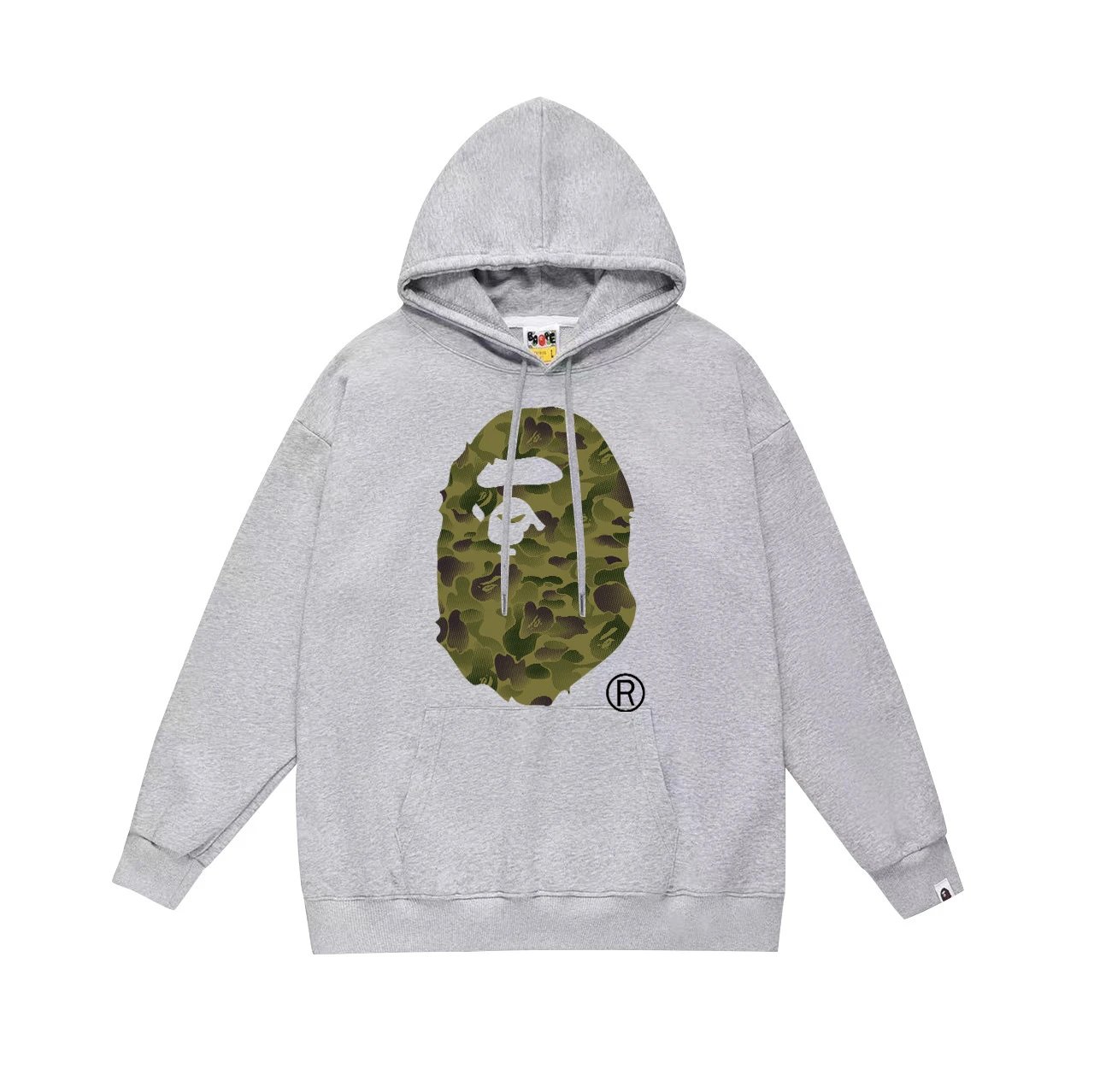 BAPE Hoodies & Sweatshirts Graphic Pullover Hoodie — 642 gray