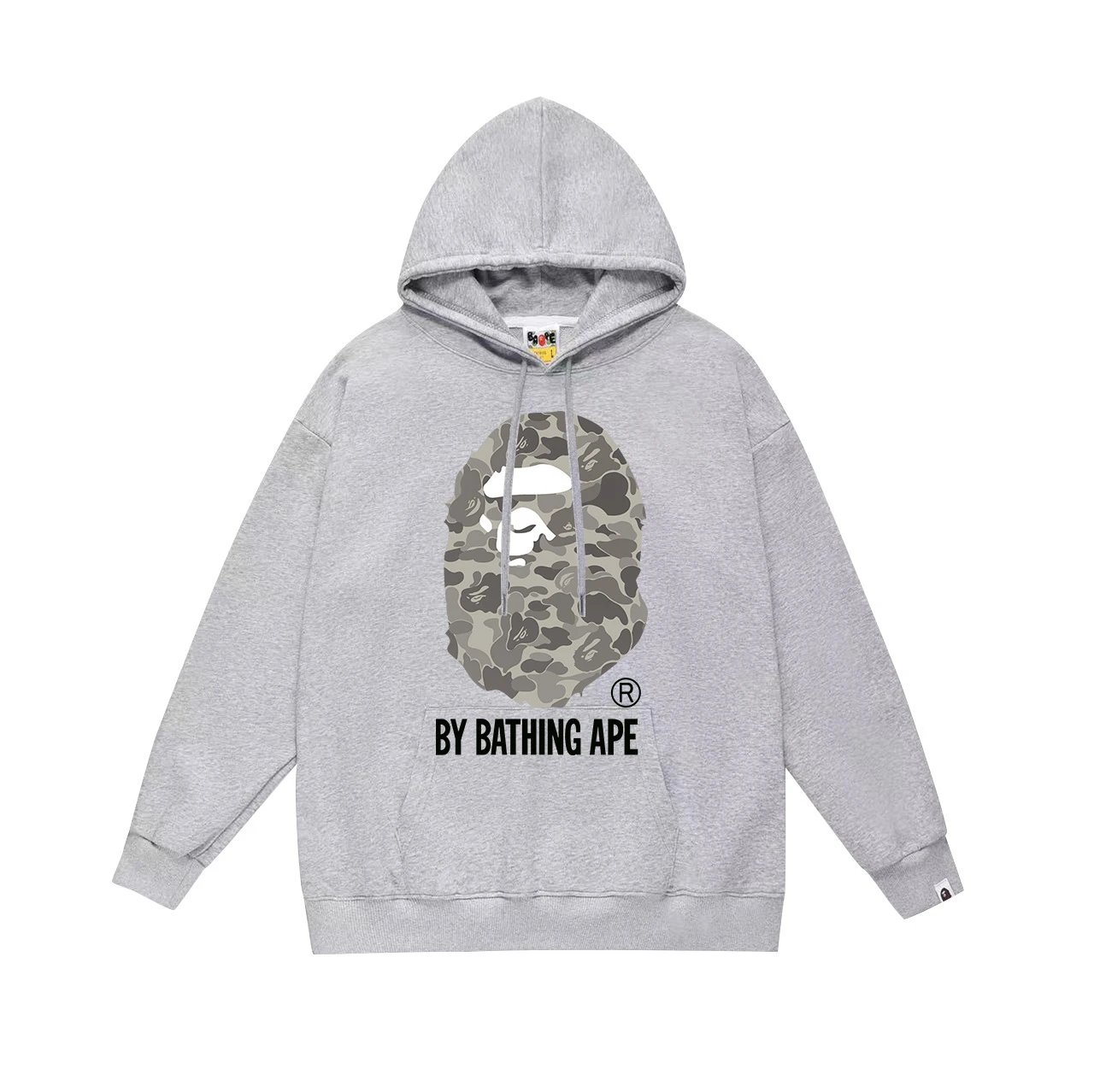 BAPE Hoodies & Sweatshirts Graphic Pullover Hoodie — 647 gray