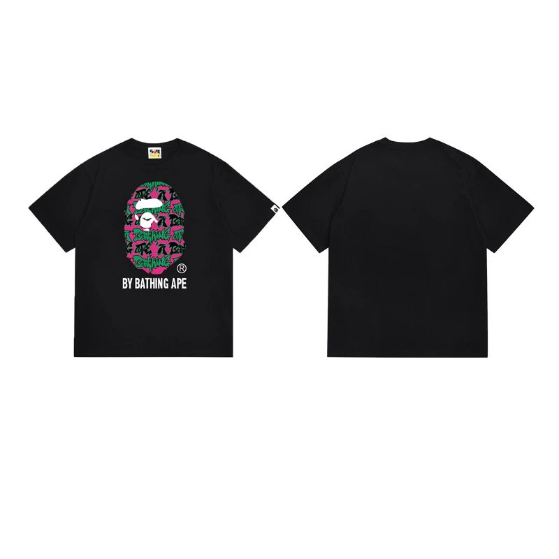 A BATHING APE T-Shirts Graphic Print T-Shirt — 121 black