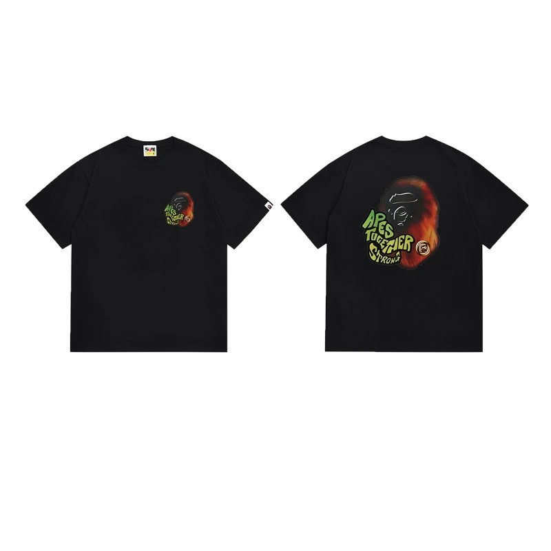 A Bathing Ape T-Shirts Short-Sleeve Graphic T-Shirt — 130 black