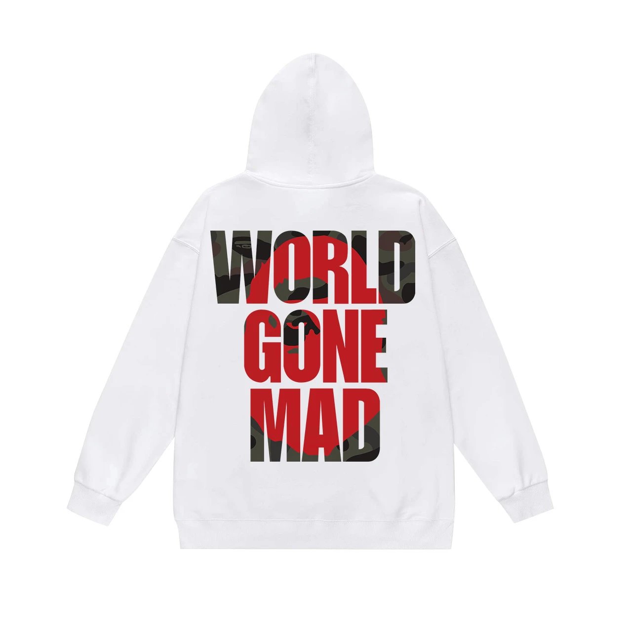 A Bathing Ape Hoodies & Sweatshirts Camo Head Graphic Pullover Hoodie — 652 white