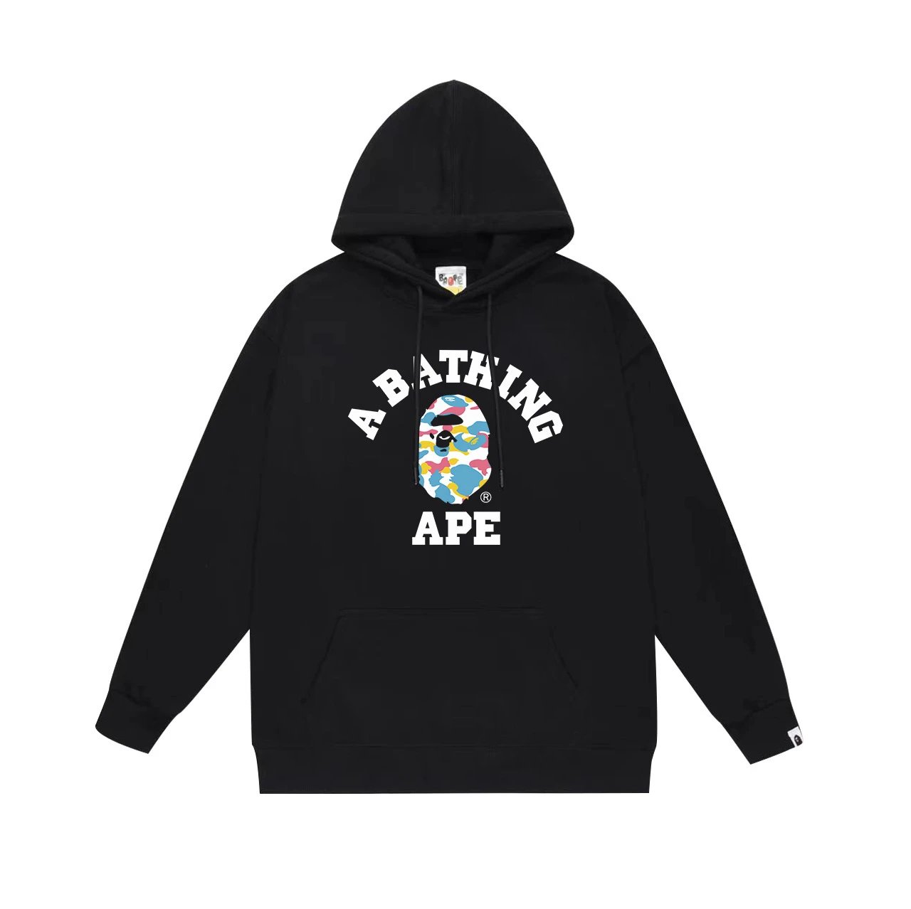 A Bathing Ape Hoodies & Sweatshirts Camo Head Graphic Pullover Hoodie — 656 black