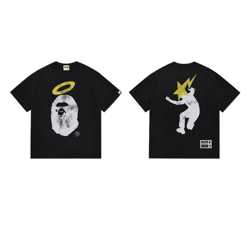 A Bathing Ape T-Shirts Short-Sleeve Graphic T-Shirt — 142 Black