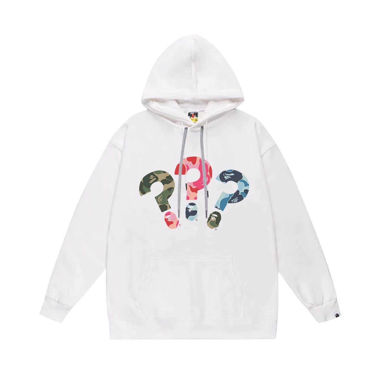 A Bathing Ape Hoodies & Sweatshirts Camo Head Graphic Pullover Hoodie — 664 white