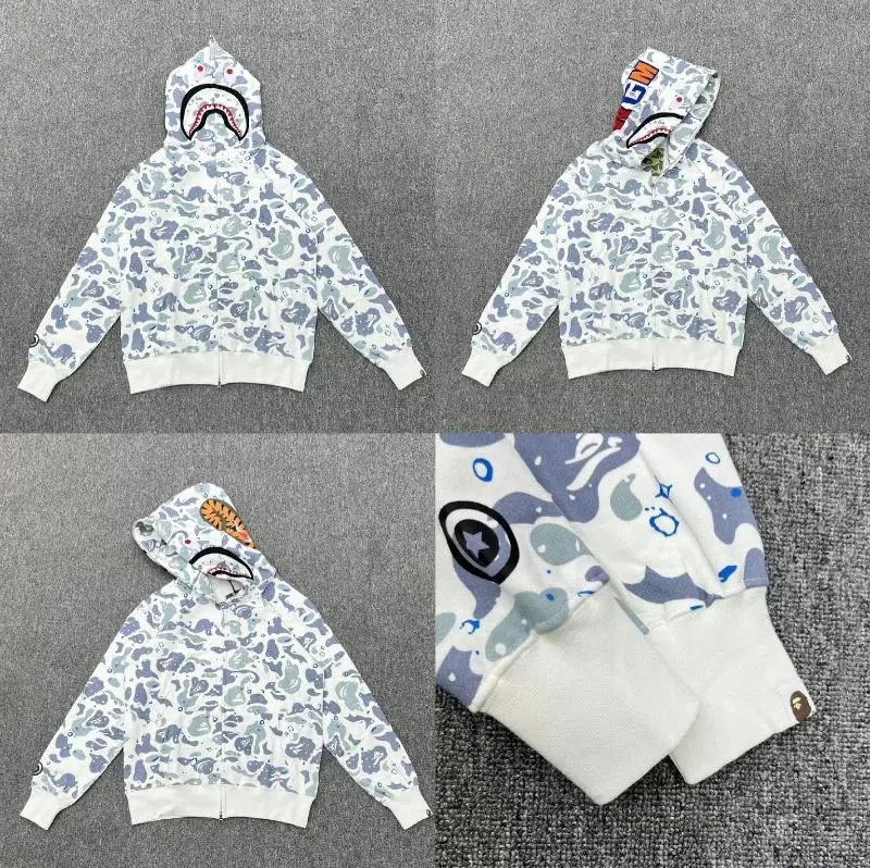 A Bathing Ape Hoodies & Sweatshirts Shark full-zip camouflage hoodie — XX099 Space Blank
