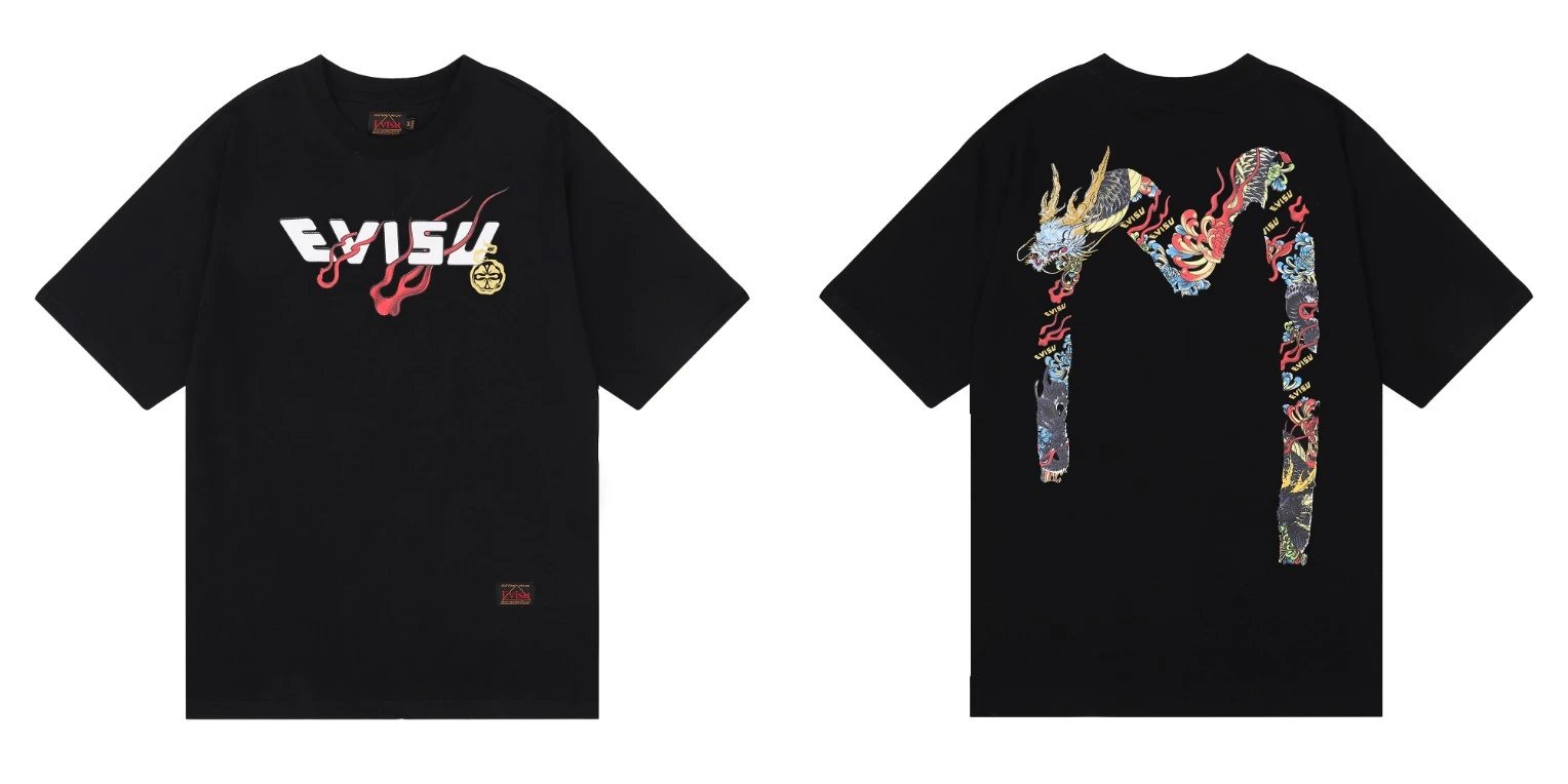 Evisu T-Shirts Short-Sleeve Seagull Logo Print T-Shirt — 38