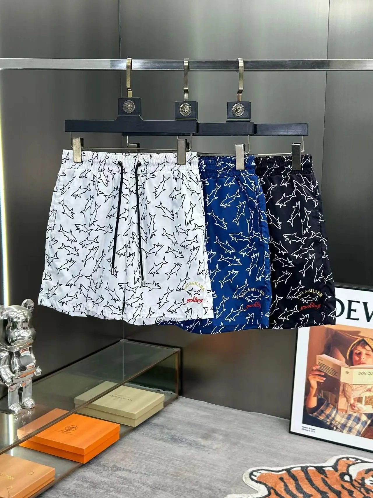 Design Paul & Shark Shark Print Navy Swim Shorts - 3