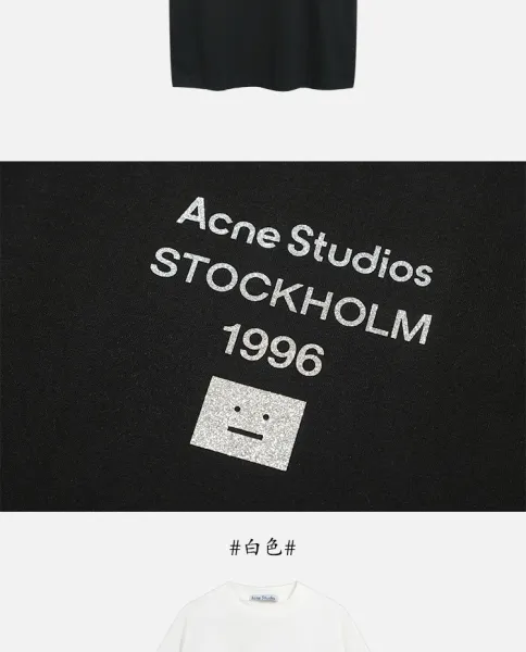 Acne Studios Logo Print White T-Shirt - 33