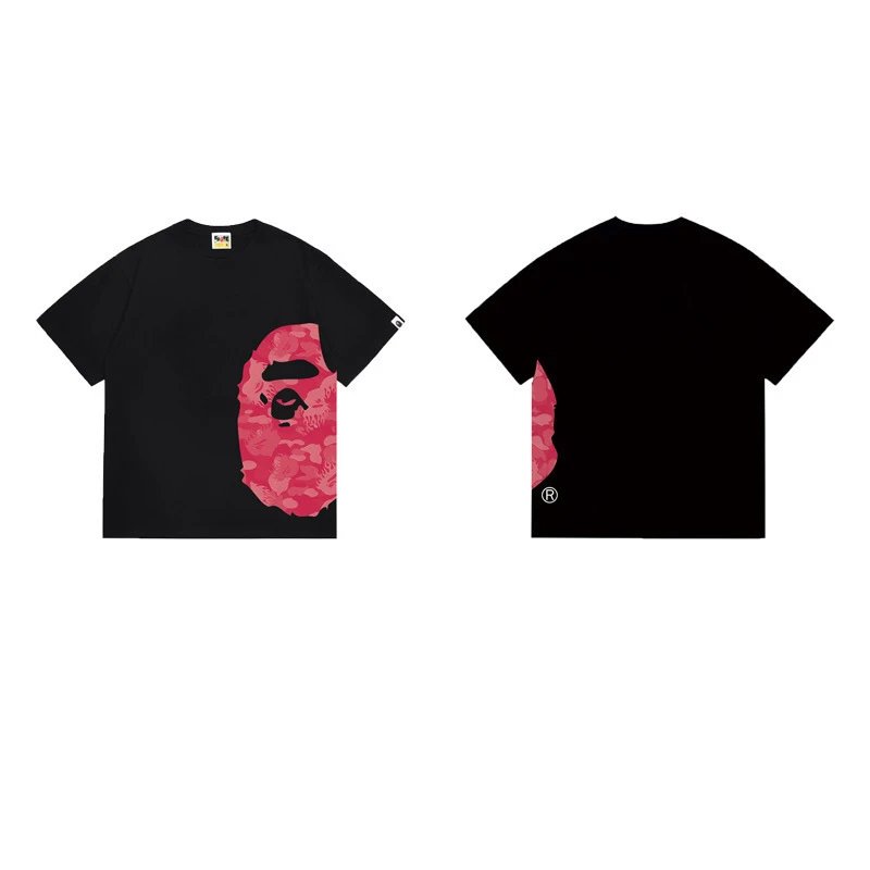 A BATHING APE T-Shirts Side Head Graphic — 1324 black