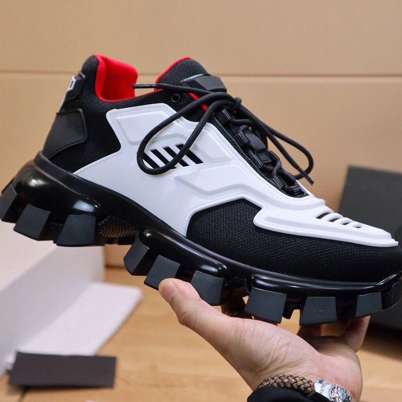 Unbranded Sneakers P5DF-3 Chunky Lug Sole — Black and white