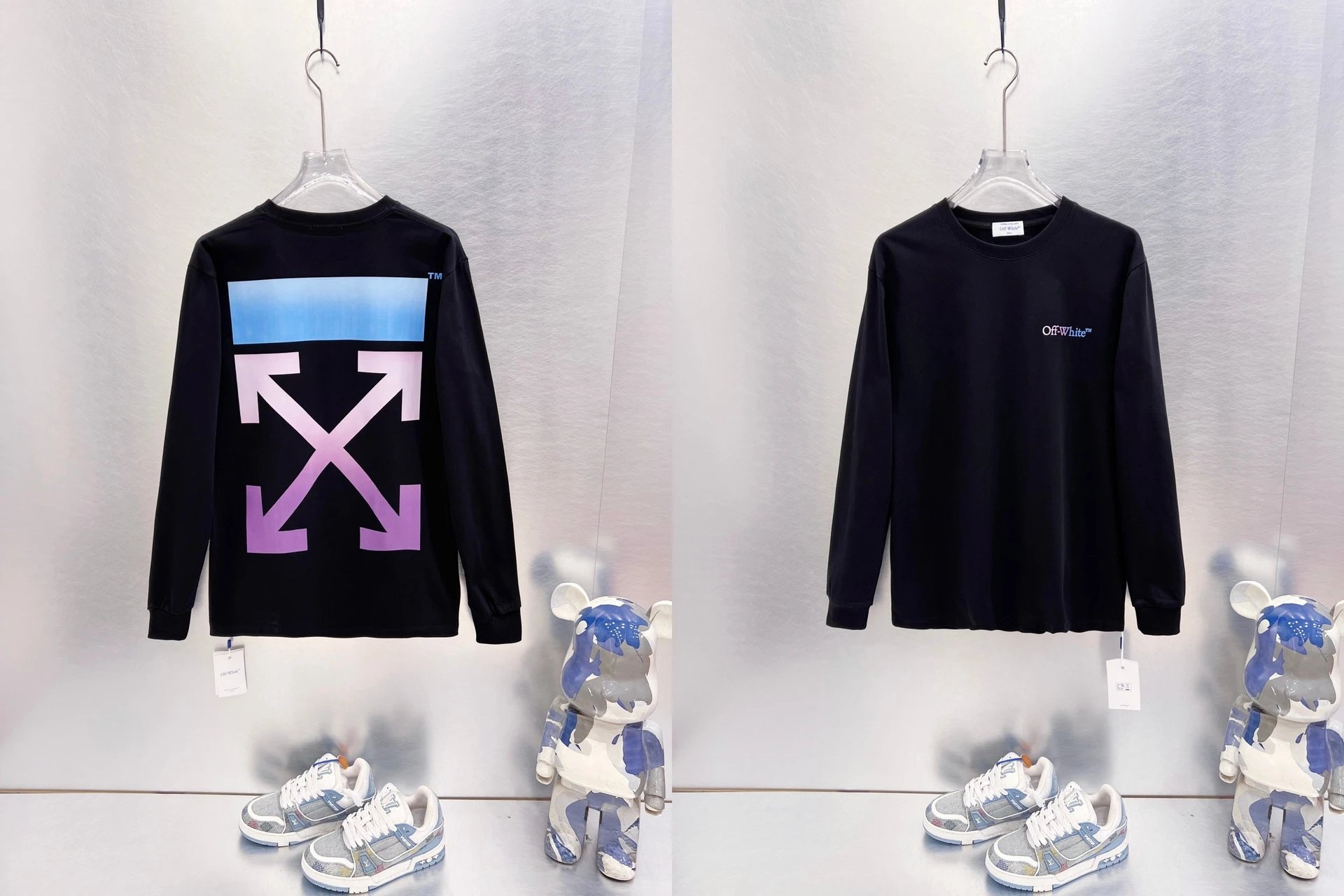 Off-White T-Shirts Long-Sleeve Graphic Arrow T-Shirt — 9658 Black