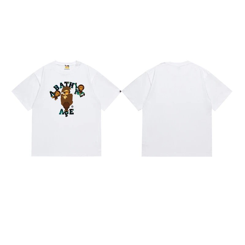 A BATHING APE T-Shirts Graphic Print T-Shirt — 119 white