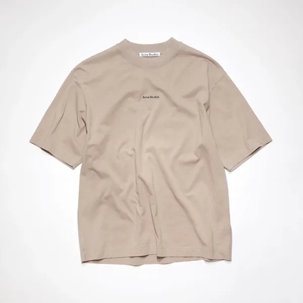 Acne Studios Logo Embroidered Beige T-Shirt - 1