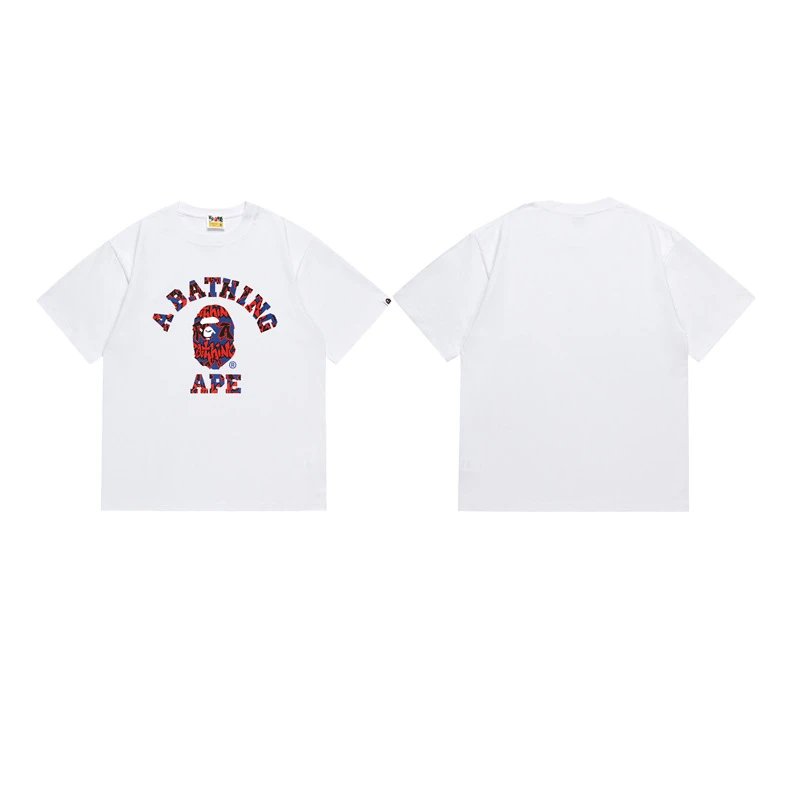 A BATHING APE T-Shirts Graphic Print T-Shirt — 123 white