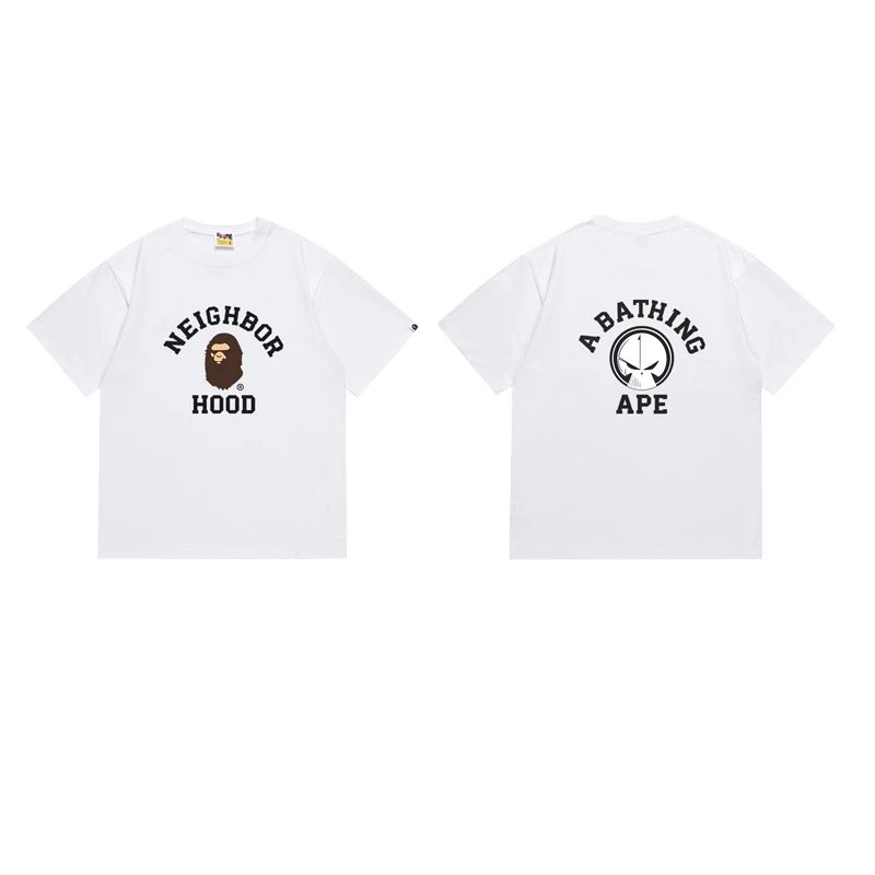 A Bathing Ape T-Shirts Short-Sleeve Graphic T-Shirt — 140 white