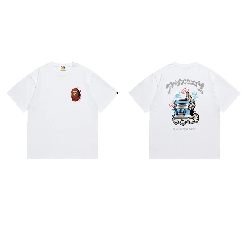 A Bathing Ape T-Shirts Short-Sleeve Graphic T-Shirt — 144 white