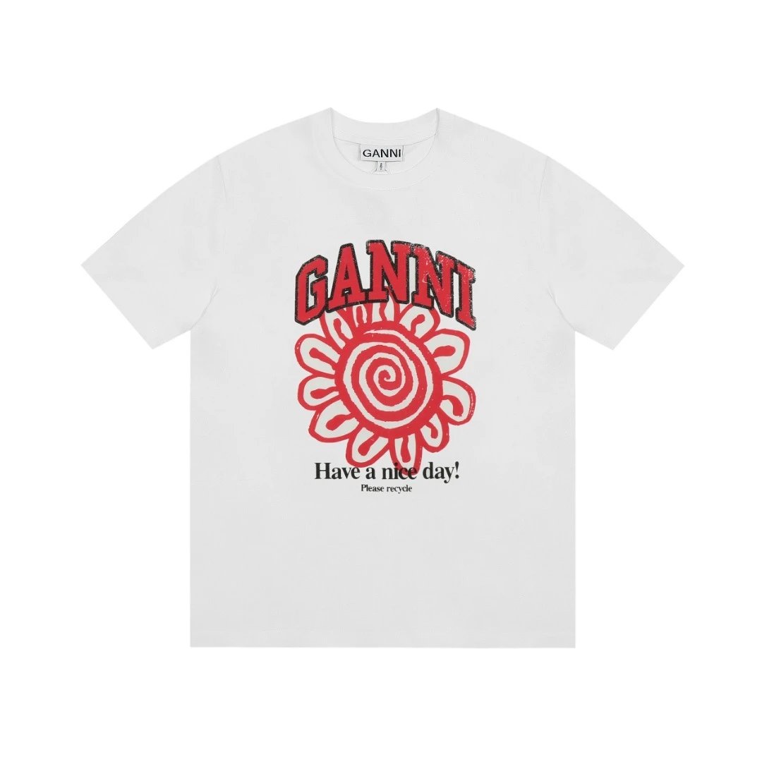 GANNI T-Shirts Graphic Print Short-Sleeve T-Shirt — 29