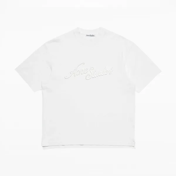 Acne Studios Script Logo White T-Shirt - 1