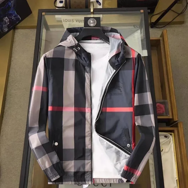 Burberry Jackets Hooded check-print zip jacket product detail image 5