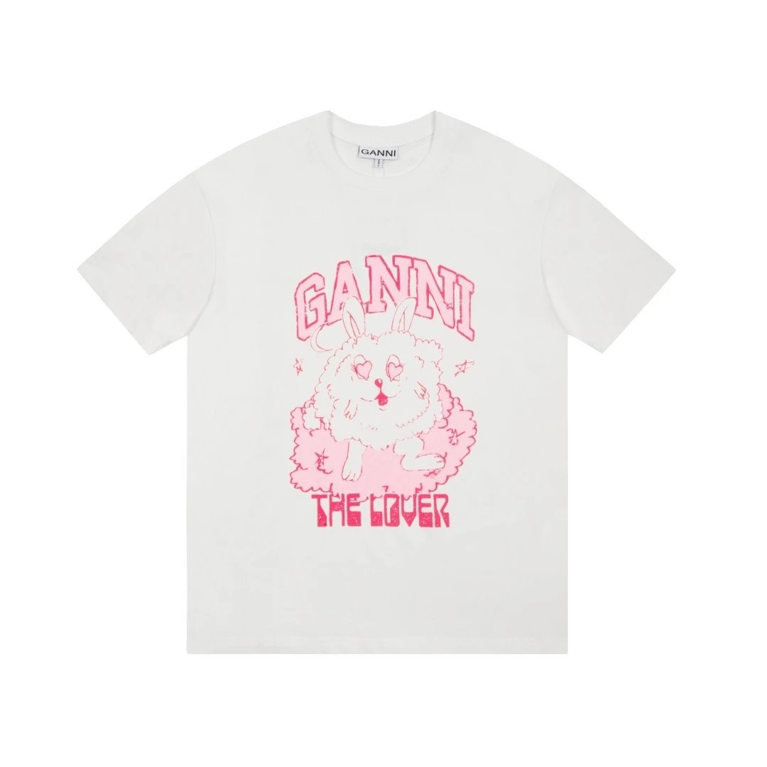 GANNI T-Shirts Graphic Print Short-Sleeve T-Shirt — 11