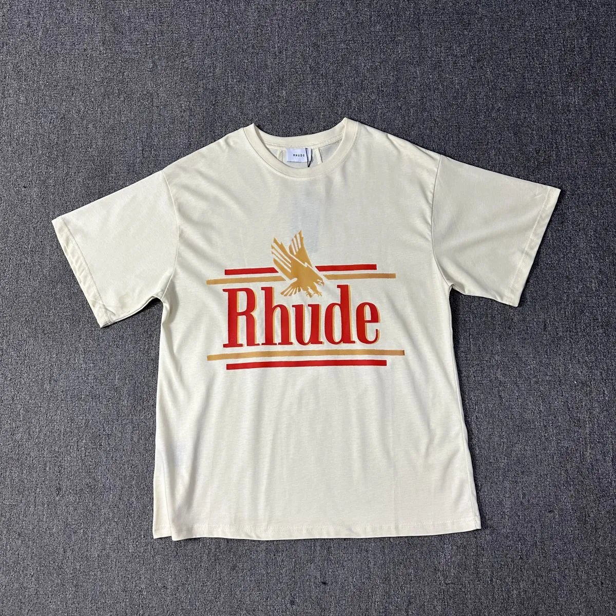 Rhude T-Shirts Cannes graphic print — 1202 Beige apricot